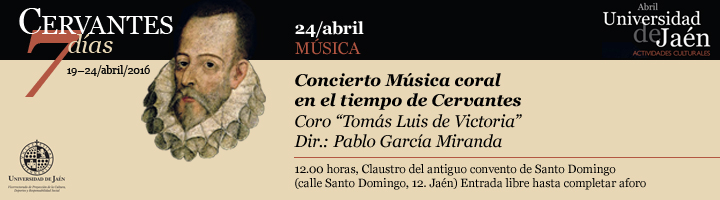 Cartel del concierto Música Coral en el tiempo de Cervantes